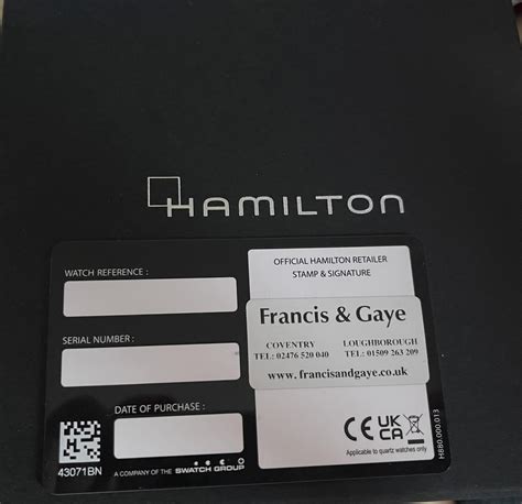 hamilton watches warranty